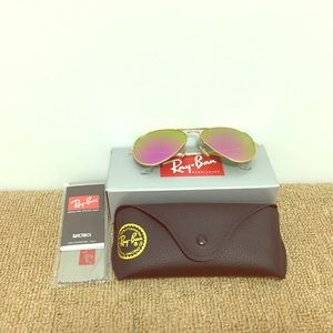 Aviator Gold-Pink Sunglasses 3025 112/4T Women New